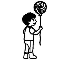 Boy playing with balloons