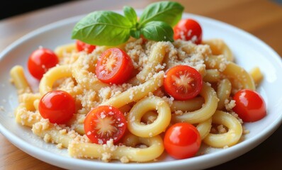 Delicious pasta with cherry tomatoes