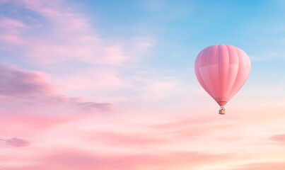 Obraz premium A vibrant image of a hot air balloon floating peacefully in the sky, capturing a serene moment in nature.