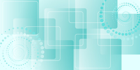 Colorful background abstract or various design artworks, business cards. Geometric background with overlapping squares in cool tones. Gradient green background. Vector illustration. 