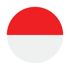 Flag of Indonesia. Indonesia circle flag logo icon computer vector illustration design