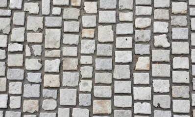 Cobblestone surface with varied textures