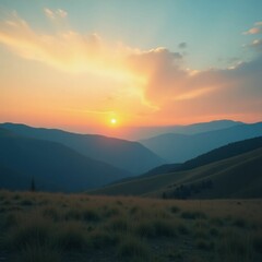 sunset in the mountains