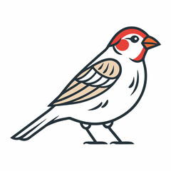 Simple a Sparrow line art vector white background