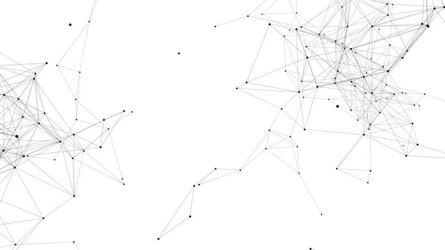 line connect network animation on white background. Line technology data connection and business background	