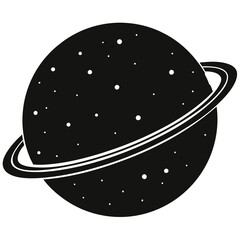 silhouette vector of planet with a glowing atmosphere