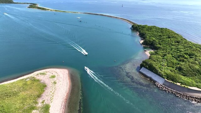 淡路島の洲本にある淡路橋立をドローンで空撮