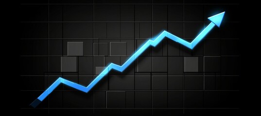 Abstract Chart Line, Going Up, Light Blue Line, Ascending Chart Trend, Modern Success Arrow Graph