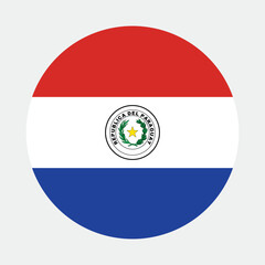 Fototapeta premium Paraguay flag. Paraguay circle flag logo icon digital vector illustration