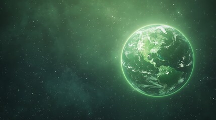 Fototapeta premium A vibrant image of Earth showcasing lush green landscapes and dense forest areas.