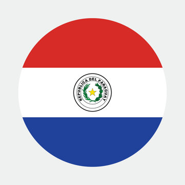 Paraguay flag. Paraguay circle flag logo icon digital vector illustration