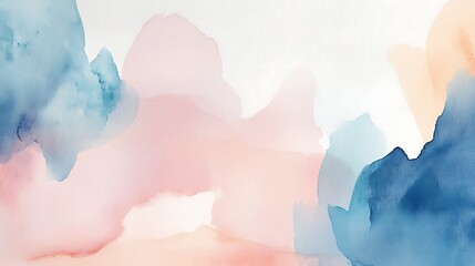 Obraz premium Abstract Watercolor Painting in Blues and Pinks