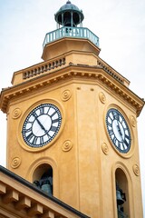 Clock tower at Lympia port in Nice, France