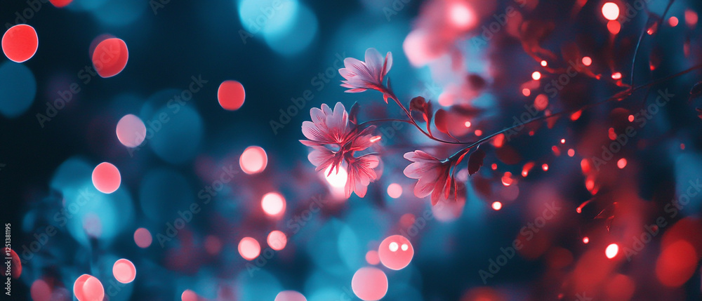 Wall mural cyber ​​spring background with copy space for text - futuristic, digital and refreshing design