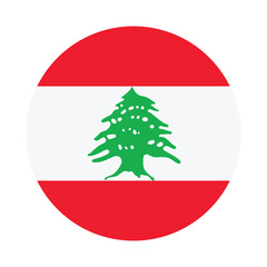 Lebanon flag. Lebanon circle flag logo icon digital vector illustration