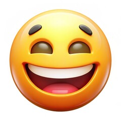 Fototapeta premium Laughing Emoji Face with Tongue Out Smiling