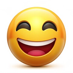 Fototapeta premium Laughing Emoji Face Smiling Yellow Emoticon