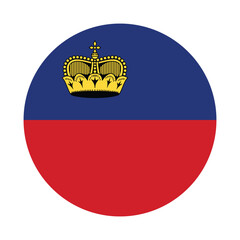 Fototapeta premium Liechtenstein flag. Liechtenstein circle flag logo icon digital vector illustration