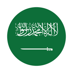 Saudi Arabia flag. Saudi Arabia circle flag logo icon digital vector illustration