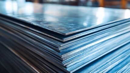 Stack of Steel Sheets: Industrial Metal Texture