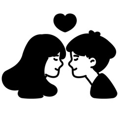 Love romantic couple cartoon character illustration