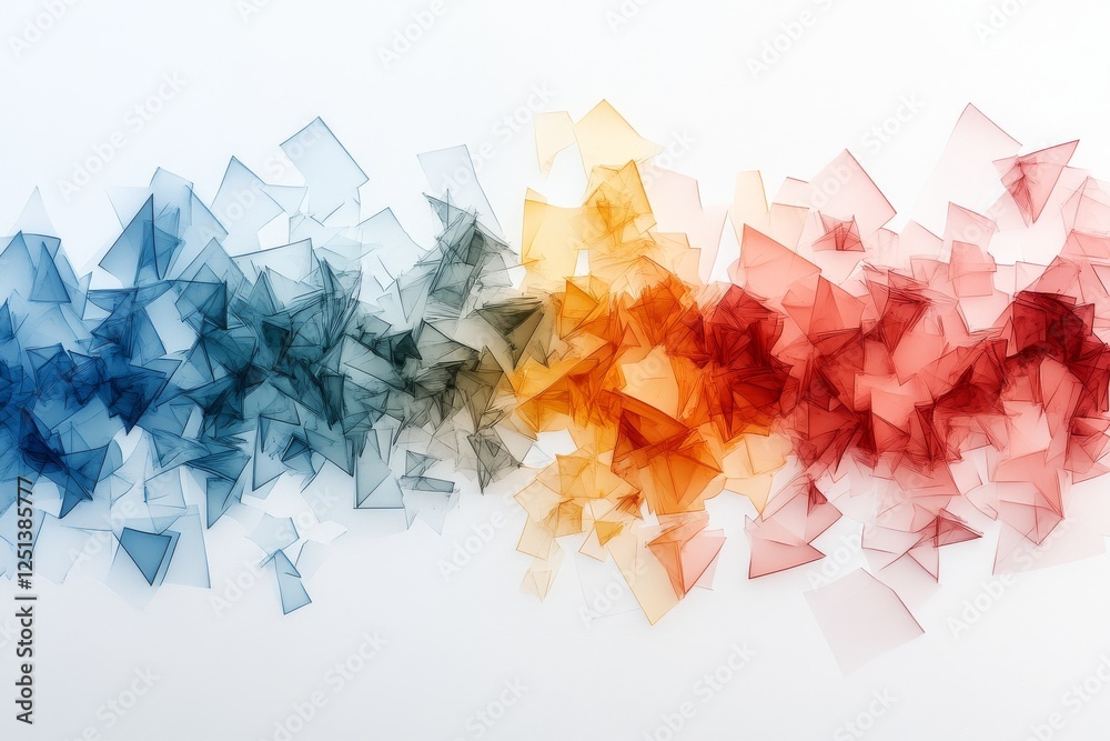 Poster colorful abstract shapes flowing in a gradient pattern with a soft background