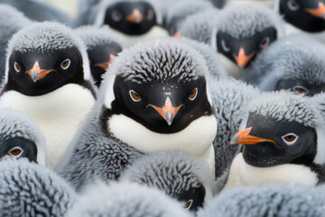 Penguin Colony in the Snow
