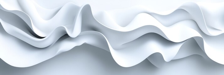 Obraz premium Abstract Minimalist White Seamless Wave Texture Pattern Background Elegant Smooth Design
