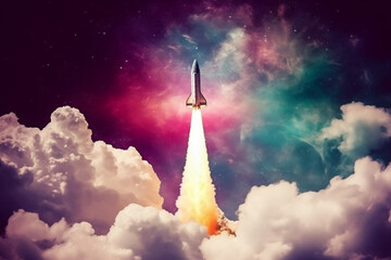 Colorful Spacecraft Launch