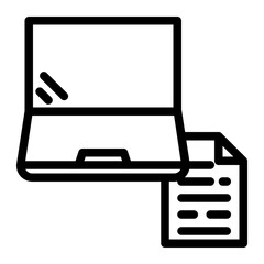 work laptop line icon