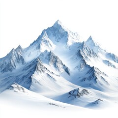 Fototapeta premium Majestic Snow-Capped Peaks Towering Above Pristine White Snow Fields Under Bright Blue Sky in a Serene Winter Landscape