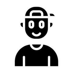teenage boy avatar solid icon