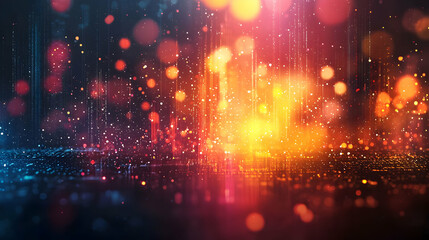 Obraz premium Vibrant Abstract Background with Glowing Particles and Light Effects