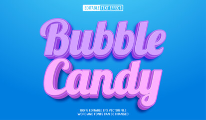 Editable 3d text style effect - Bubble Candy  text effect Template