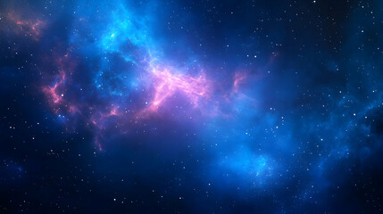 Obraz premium Vibrant cosmic nebula with swirling colors and distant stars in the universe