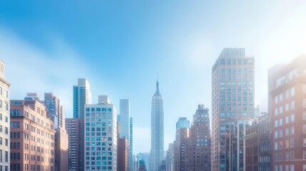 Obraz premium Tall Building Against Blue Sky in Urban Landscape