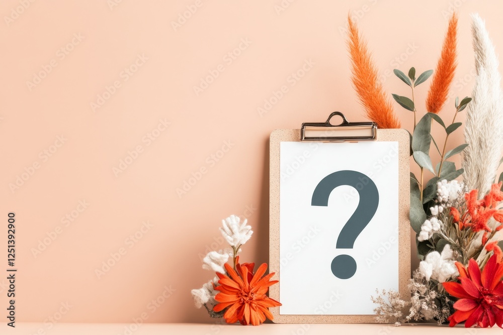 Poster A flat, modern design of a clipboard with a question mark, representing a placement test assessment