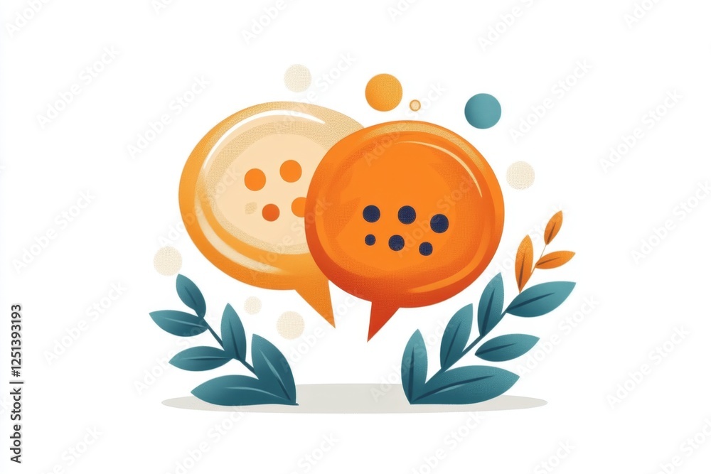 Aufkleber A flat, modern design of a speech bubble with three dots, symbolizing a conversation or speech in progress