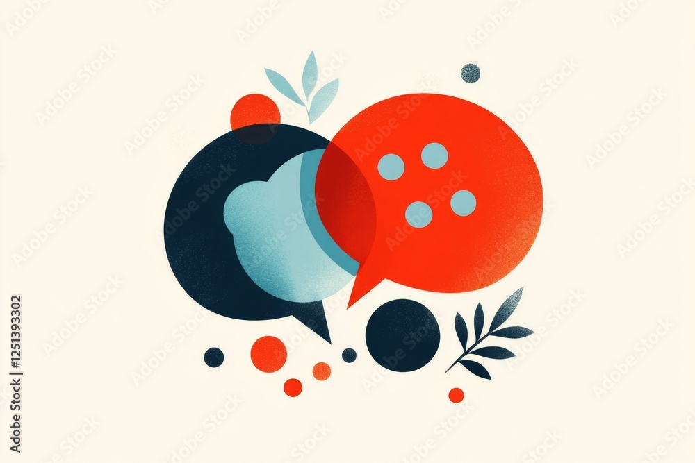 Aufkleber A flat, modern design of a speech bubble with three dots, symbolizing a conversation or speech in progress