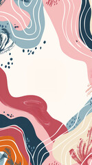 flat vector abstract background pastel colors organic shapes social media profile design