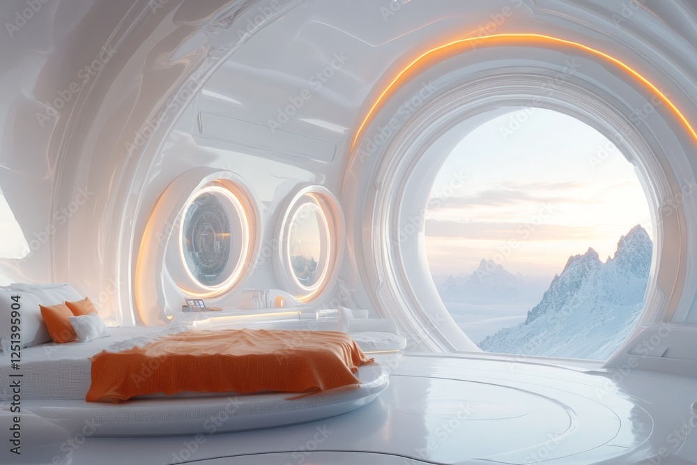 Aufkleber A futuristic space station classroom where students are floating in zero gravity while learning