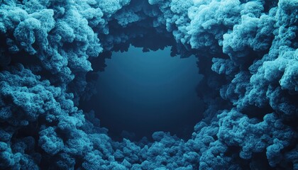 Obraz premium A captivating underwater scene showcasing blue coral formations and an open space.