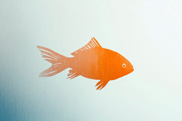 Bold Silhouette of a Tropical Fish Elegantly Contrasts Against a Soft and Soothing Background