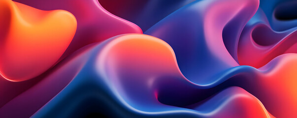 Obraz premium Abstract colorful waves in vibrant hues creating a dynamic fluid background