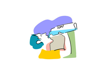 a man drinking water from a bottle. 
