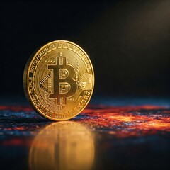 Shining Cryptocurrency Bitcoin Coin