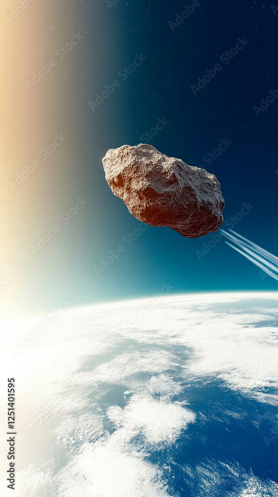 Poster Asteroid Hurtling Through Space on a Collision Course With Earth