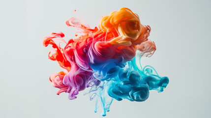 Colorful smoke swirls in abstract waves, creating a vibrant rainbow of color