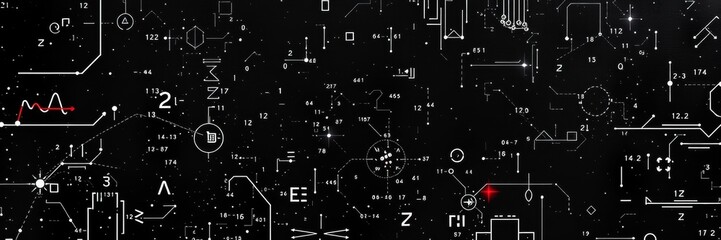 Fototapeta premium Abstract circuit pattern on black background