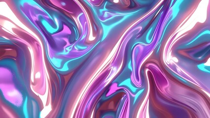 Obraz premium Iridescent Flow: Liquid Metal Abstract Background with Vibrant Colors